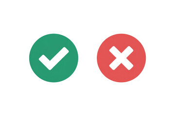 Fototapeta premium green tick mark. red cross mark icons. yes and no buttons. checkmark and cross mark button.