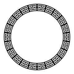 Bold Greek Circular Meander Frame Border