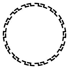 Minimal Broken Line Greek Circle Border Ornament