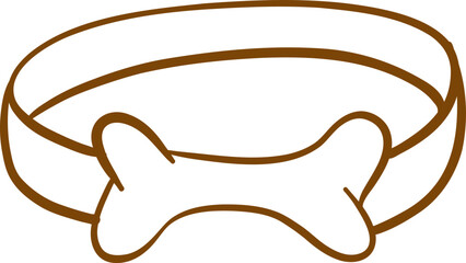 Dog Collar With Bone Charm Icon
