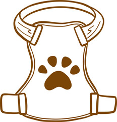 Dog Harness With Paw Print Front Panel