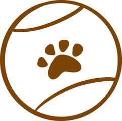 Tennis Ball With Paw Print Icon