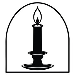 A black silhouette of a candlelight