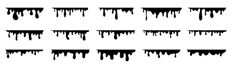Set of Black Dripping Liquid