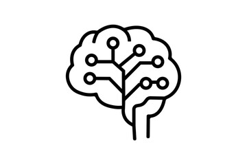 This image shows the outline of a human brain designed with circuit-like connections, symbolizing the integration of technology and intelligence.