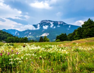 Fototapeta premium Mountain meadow landscape