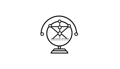 A simple black-line drawing of a physics toy