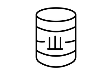 This image is a simple illustration of a cylindrical object, which appears to be a battery or a rechargeable cell