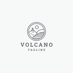 Volcano logo vector icon illustration style