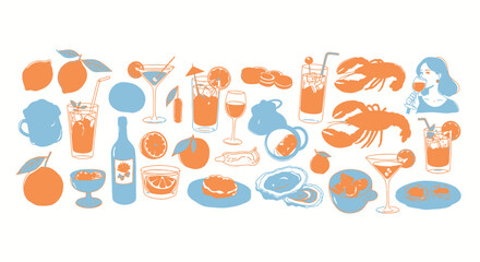 Vibrant collection of delicious food and refreshing drinks perfect for summer celebrations and culinary inspiration