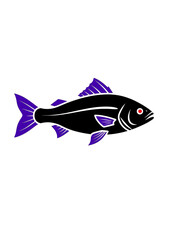 fish flat icon vector