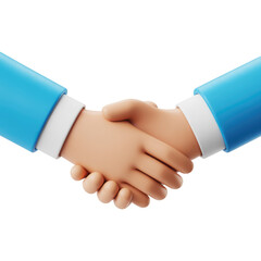 handshake 3d render icons in cartoon plastic style minimal isolated on transparent white background, clipping path