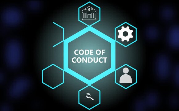 Business, Technology, Internet and network concept. Virtual screen of the future: Code of conduct.