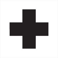 Obraz premium Black plus sign on white background representing addition health and medical concepts and symbolic representation of increase positive growth in various sectors