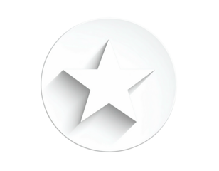 White circle icon with a 5-pointed star