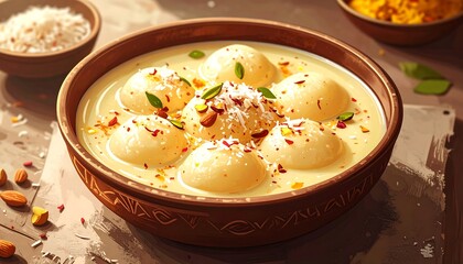 Creamy dessert balls in a bowl