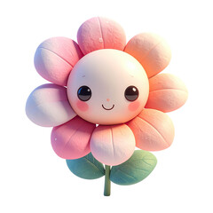 Cute cartoon flower with a happy face (2)