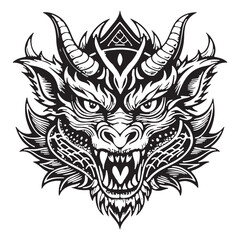 Dragon head vector illustration on a white background.Simple design,perfect for various uses.