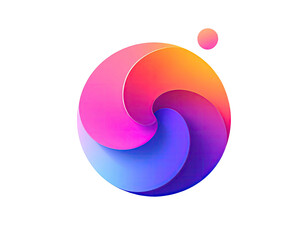 Vibrant abstract circular graphic with swirling gradient colors