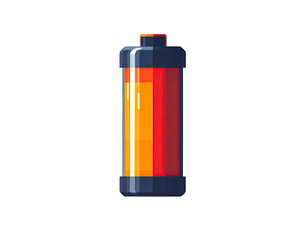 Stylized battery icon, vibrant colors, simple design (1)