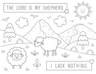 bible verse sunday school coloring page. you can print it on letter size paper 8.5 x 11 in. Exclusive on Adobe Stock.