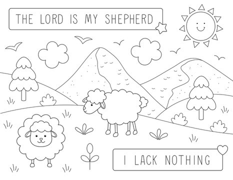 bible verse sunday school coloring page. you can print it on letter size paper 8.5 x 11 in. Exclusive on Adobe Stock.
