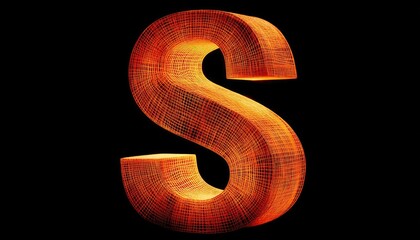 Fiery, glowing 3D letter "S