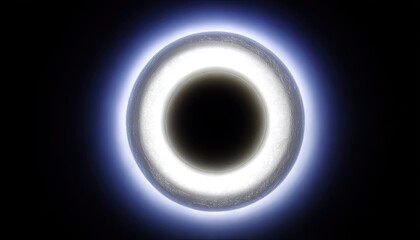 A luminous ringed orb in dark space