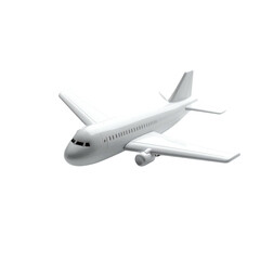 White airplane, simple design, 3D model