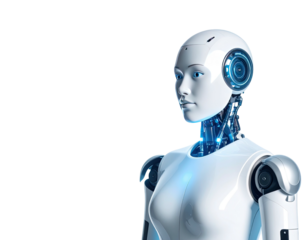 White robot woman, profile view, futuristic design (1)