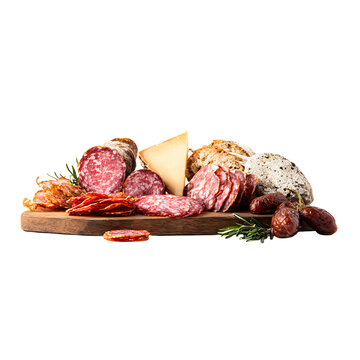 Gourmet charcuterie board featuring assorted meats cheeses bread and dates arranged on a wooden serving board perfect for sharing