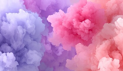 Fototapeta premium Abstract pastel ink clouds swirl in soft colors