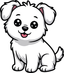 Obraz premium Pomeranian Dog Vector art, Cute Cartoon Puppy Clipart, Adorable Dog Illustration, Kawaii Pet Mascot Vector Art