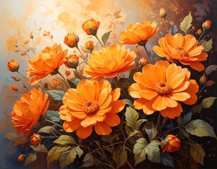 Orange floral still life