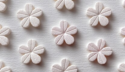 Delicate white flowers, repeating pattern