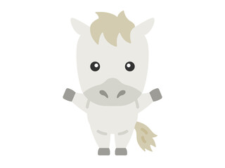 白馬のキャラクターのイラスト｜午年素材