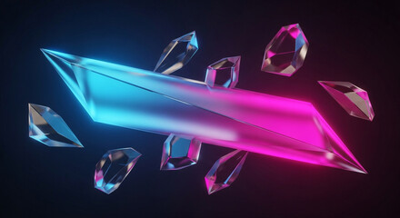 Glowing orbs & crystals illustration