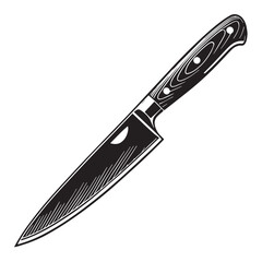 Black paring knife Silhouette Vector, High Quality Illustration on White Background