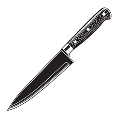 Black paring knife Silhouette Vector, High Quality Illustration on White Background