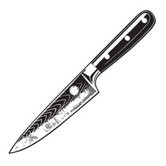 Black paring knife Silhouette Vector, High Quality Illustration on White Background