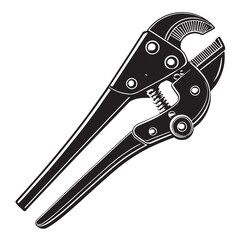 Black pipe cutter Silhouette Vector, High Quality Illustration on White Background