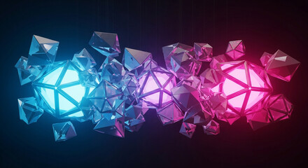 Glowing orbs & crystals illustration