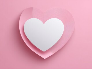 A soft, layered heart on pink