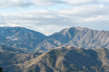 Fototapeta premium 兵庫県 夕方の立雲峡から見た竹田城跡