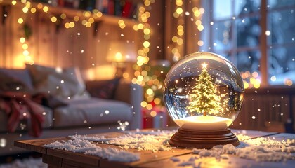 Cozy Christmas snow globe
