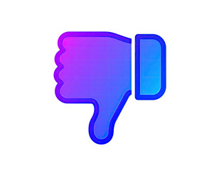 Purple-blue dislike icon, thumb down