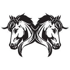 Horse vector illustration on a white background.Simple design,perfect for various uses.
