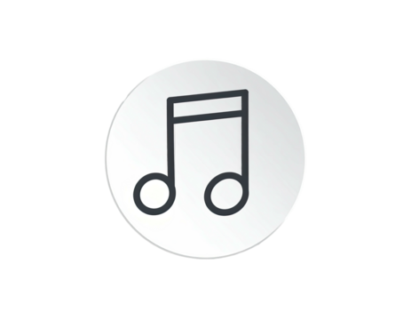 White circle button with a simple music note icon (1)