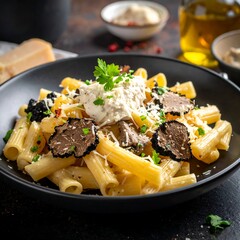 Creamy pasta dish with truffles