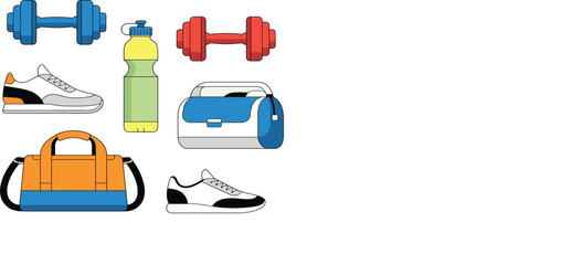 Obraz premium Fitness Gym Elements Vecto